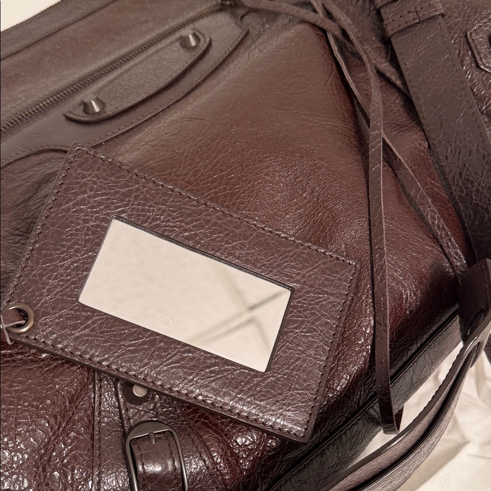 NWT Balenciaga Arena Leather Crossbody Messenger Bag Brown - Picture 9 of 11